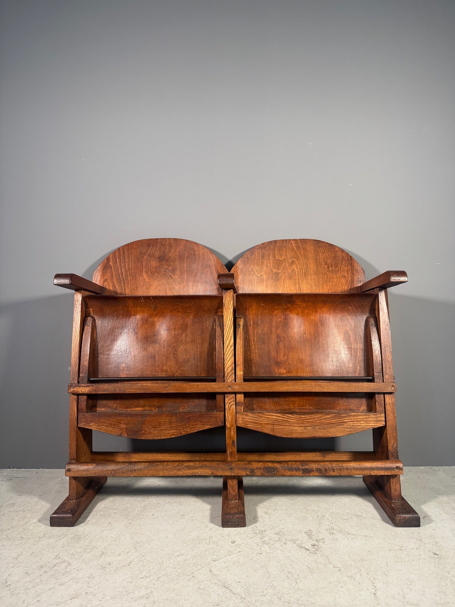 Coppia di sedie da teatro anni 40