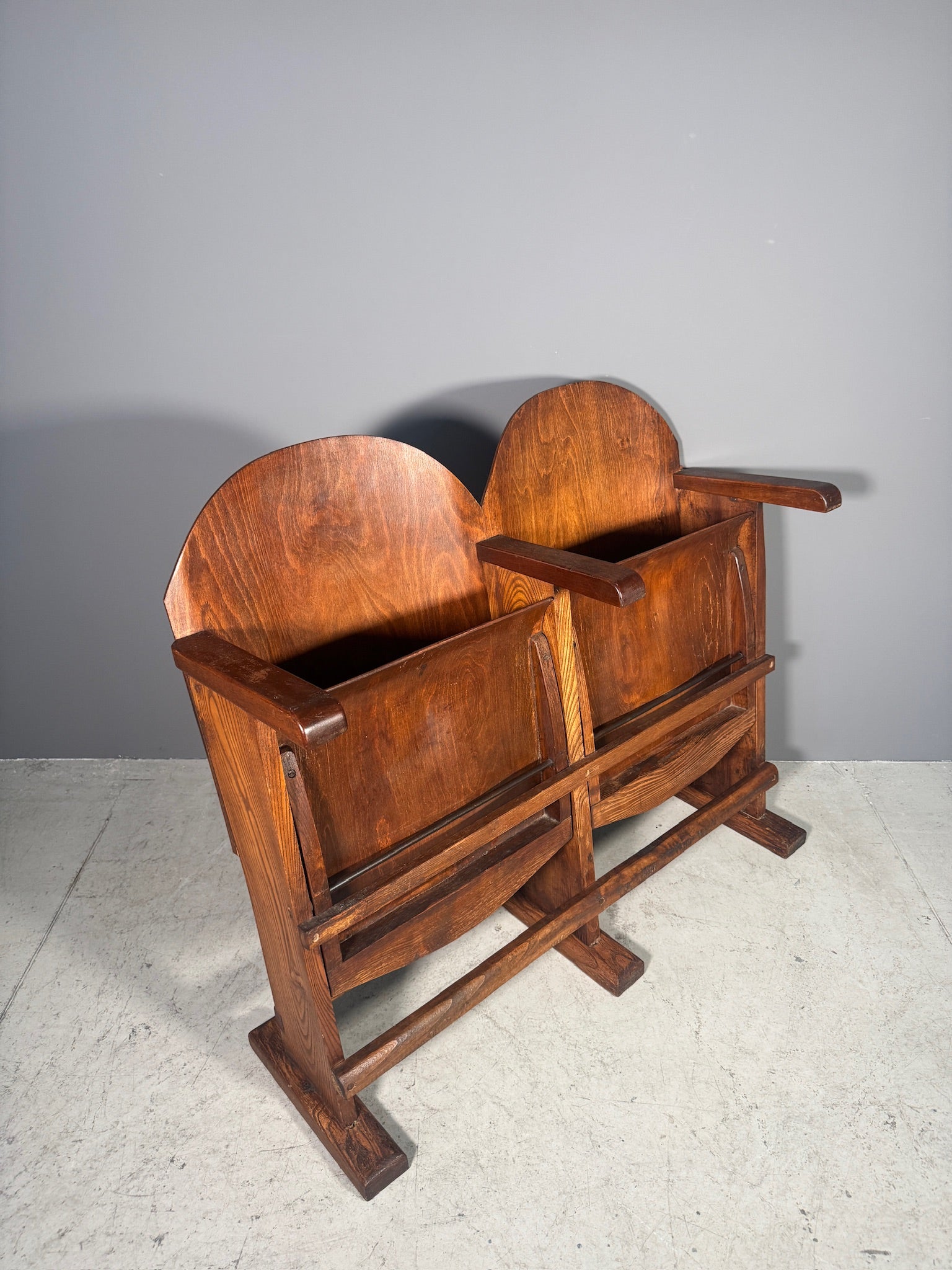 Coppia di sedie da teatro anni 40