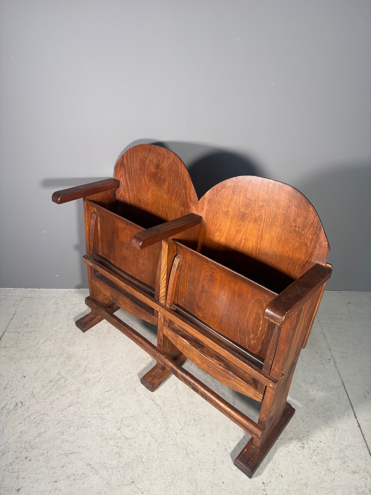 Coppia di sedie da teatro anni 40